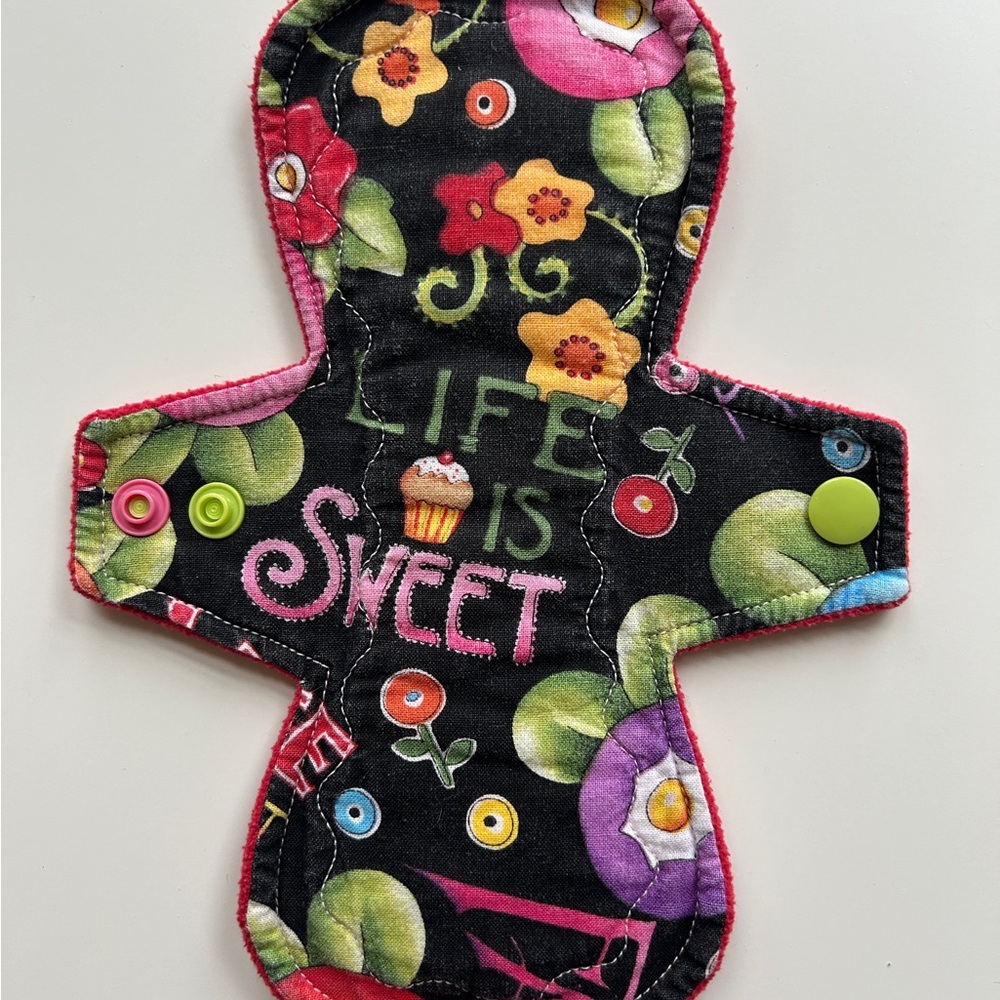 Cotton Topped Washable, Reusable, Cheerful Flower print Light Flow Menstrual Pad